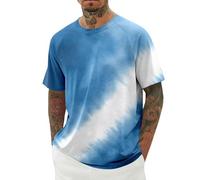 Tee-Shirt à Manches Courtes Col Rond Hommes,T-Shirt à Manches Courtes imprimé tie-Dye,Motif œil-de-Perdrix,décontracté et Confortable pour Le Quotidien Les activités de Plein air