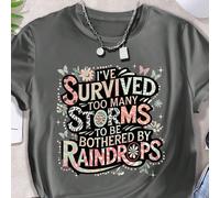 Tee-shirt à manches courtes de grande taille pour l'été "Trop d'orages" 0XL,1XL,2XL,3XL,4XL,5XLGéométrique,Lettres,Plantes,SloganTissu tricoté