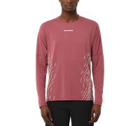 Salomon - T-shirt à manches longues ultraléger - Sense Aero LS Tee GFX M Nocturne/Whisper White pour Homme - Taille S - Bordeaux Bordeaux S