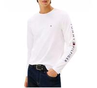 Tee Shirt à Manches Longues - TOMMY HILFIGER - Blanc - 100% Coton Biologique - Col Arrondi - Coupe Regular XL