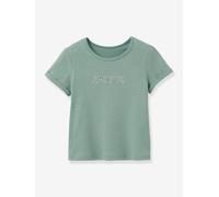 Tee-shirt à message en tissu Liberty® CYRILLUS coton bio vert d'eau 14A