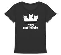 Tee Shirt Adicats - pour Femme - Imprimé en France - Coton 100% Bio - Cadeau Animaux Original Rigolo (Noir, XL)