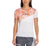 adidas Terrex - Women's Terrex TRK Pro Tee - T-shirt de running - M - white / semi impact orange