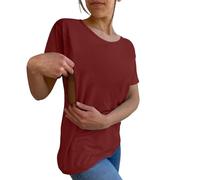 Tee Shirt Allaitement Femme Manches Courtes et Col Rond Haut Maternité Femme Zip Côté Top Allaitement Femme T-Shirts Allaitement Humour Débardeur de Maternité Souples Tops Blouse