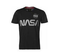Tee-shirt Alpha Industries NASA REFLECTIVE - Réf. 178501-03. Couleur : Noir. Détails. - Coupe régulière. - Manches courtes. - XS