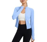 Tee Shirt Anti UV Femme Zipper Chemise de Plage Protection UV T Shirt de Sport UPF 50+ Course Léger Respirant Fonctionnel Séchage Rapide à Manches Longues Pullover de Randonnée Surf Natation Course