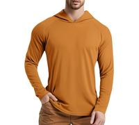 Tee Shirt Anti UV Homme Peche - T-Shirts pour Hommes Coupe Ajustée Manches Courtes Capuche Couleur Unie Tissu Haute Élasticité Idéaux pour Le Printemps L'Été Et L'Automne Parfaits pour Les Activités