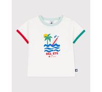 Tee-shirt bébé en coton à manches courtes à motif Petit Bateau - blanc - Taille 6 mois 6M blanc
