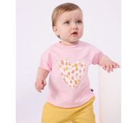 Tee-shirt bébé en coton à manches courtes, motif fleur Petit Bateau - rose - Taille 18 mois 18M rose clair