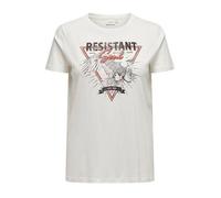 Tee shirt blanc en coton biologique impression resistant soul Femme ONLY CARMAKOMA 46/48