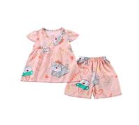 Tee Shirt Blanc Fille Ensemble deux pièces pour fille, confortable et respirant, composé d'un haut et d'un short à manches volantes imprimés de dessins animés. Vetement Bebe 12 Mois (5-6 Years)