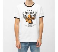 Tee Shirt Blanc Logo Moto Gp Imprimé N°1 Ailé Col Rond Noir Homme Von Dutch