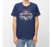 Tee Shirt Bleu Marine Coton Logo Grand Prix Moto Gp World Championship Homme Von Dutch