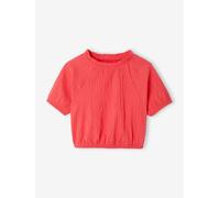 Tee-shirt blouse forme crop fille corail 5A