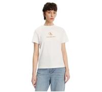 Calvin Klein T-Shirt Manches Courtes Femme Shadow Graphic Tee Regular Fit, Blanc (Brilliant White), M