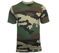 Tee Shirt Camouflage - Miltec - 100% Coton - Col Rond - Manches Courtes - Vert Woodland XXL