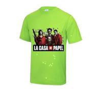 Tee shirt - Casa de Papel - Homme - Vert fluo - Taille XS à XL - 100% polyester L