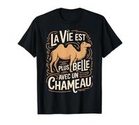 Tee-Shirt Chameaux Theme Rigolo Vie Belle avec Un Chameau T-Shirt