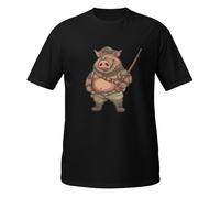 Tee-Shirt Chasse Humour Sanglier Nature Chasseur Camouflage Balade Forêt Animaux Campagne Original Cadeau Collègue (FR/ES, Alpha/Lettres, M, Taille Normale, Taille Normale, Noir)