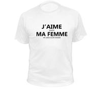 Tee-Shirt Chasse, J'aime Quand ma Femme Me Laisse Aller chasser (XL,170, Blanc)