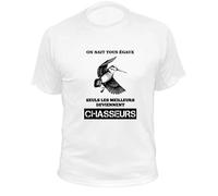 Tee-Shirt Chasse on Nait Tous Egaux Bécasse (XL,145, Blanc)