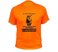 Tee Shirt Chasse, on nait Tous égaux, Canard, Cadeau Chasseur (XL,138, Orange)
