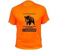 Tee Shirt Chasse on nait Tous égaux Sanglier (S,142, Orange)