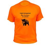 Tee Shirt Chasse Personnalisable, Mon Territoire ma Passion, Sanglier (S,153, Orange)