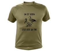 Tee Shirt Chasse, Personnalisable, on est Serein C'est Dédé Qui Tire - Canard (5/6,420, Vert)