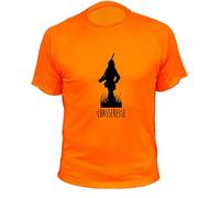 Tee Shirt Chasse pour Femme, Chasseresse, Taille Homme/Unisexe (L,453, Orange)