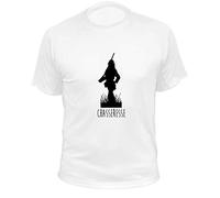 Tee Shirt Chasse pour Femme, Chasseresse, Taille Homme/Unisexe (S,453, Blanc)