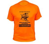 Tee Shirt Chasse Sanglier, on nait Tous égaux Cadeau Chasseurs (L,144, Orange)