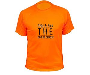 Tee Shirt Chasseur, Père & Fils The Duo de Chasse, Idée Cadeau (3XL,404, Orange)
