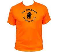 Tee-Shirt Chasseur, Sanglier, La Chasse Un Mode de Vie, Idée Cadeau (101, Orange, L)