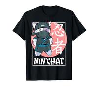 Tee Shirt Chat Ninja Humour Femme Fille Enfant Chat Nin'Chat T-Shirt