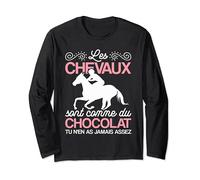Tee Shirt Cheval fille cadeau chevaux cavaliers Manche Longue