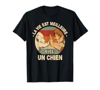 Tee Shirt Chien Motif Homme Garçon Enfant Vie avec un Chien T-Shirt