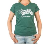 Tee Shirt chiné pour moto Femme L'Entourloop Birdy Vert foncé taille L Lady L