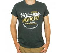 Tee Shirt chiné pour moto Homme L'entourloop Original Anthracite taille M M