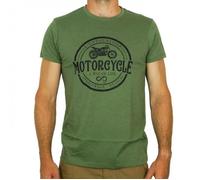 Tee Shirt chiné pour moto Homme L'entourloop Patch Kaki taille L L