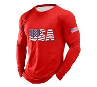 Tee Shirt Col Rond Homme - T-Shirt Homme à Manches Longues Col Rond Imprimé Élégant Vêtement Décontracté Confortable Polyvalent pour Tous Les Jours