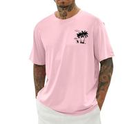 Tee Shirt Col Rond Homme - T-Shirt Homme Décontracté à Imprimé Graphique avec Col Rond et Manches Courtes en Tissu Doux Mélangé pour Un Confort Quotidien Idéal