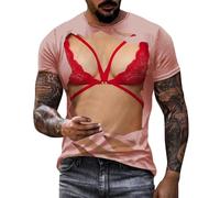 Tee Shirt Compression Homme - Chemisier Homme Décontracté à Manches Courtes Col Rond avec Imprimé Original pour Style Quotidien