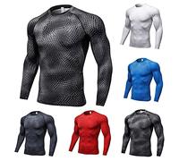 Tee Shirt Compression Homme Hiver Respirant Sousvêtements Thermiques Vetement Musculation Homme Haut Thermique Homm Tenue de Sport Homme Sportswear Homme Base Layers et Compression de Sport Homme