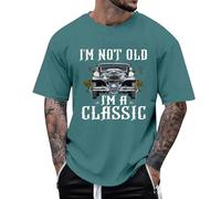 Tee Shirt Compression Homme - T-Shirt décontracté Ample pour Homme avec Impression Lettres et Voiture idéal pour Usage Quotidien en extérieur et Saison Estivale