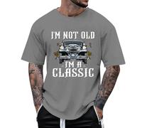 Tee Shirt Compression Homme - T-Shirt décontracté Ample pour Homme avec Impression Lettres et Voiture idéal pour Usage Quotidien en extérieur et Saison Estivale