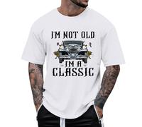 Tee Shirt Compression Homme - T-Shirt décontracté Ample pour Homme avec Impression Lettres et Voiture idéal pour Usage Quotidien en extérieur et Saison Estivale