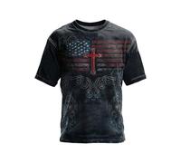 Tee Shirt Compression Homme - T-Shirt Homme à Manches Courtes avec Impression Graphique Col Rond Confortable pour Un Style Décontracté Idéal Tous Les Jours et en Extérieur