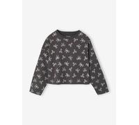 Tee-shirt crop top fille manches longues anthracite 12A