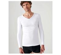 Tee-shirt DAMART Col V - Manches longues - Blanc - T.M - 12302